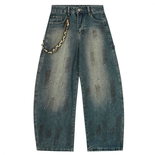 Distressed Oil-Wash Denim