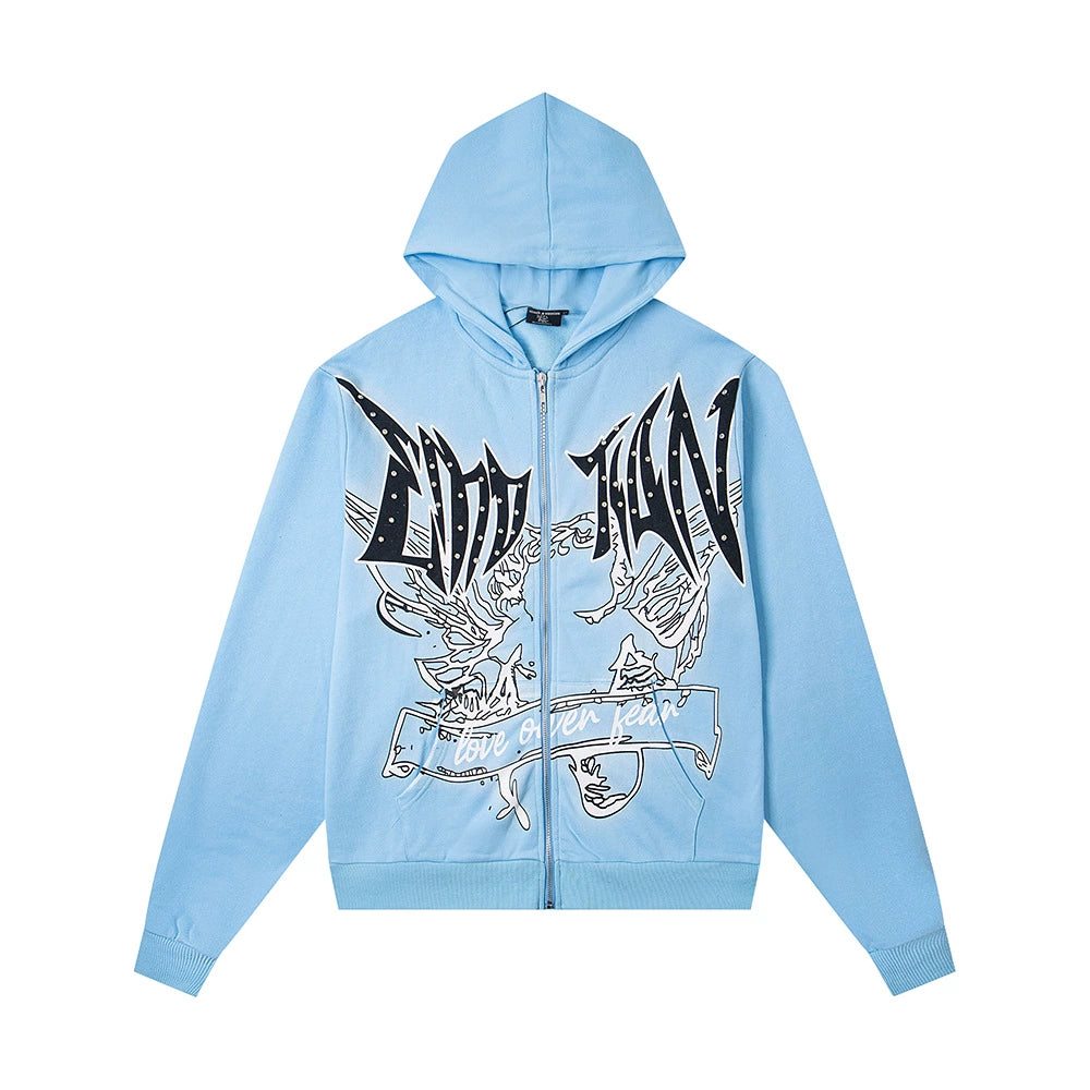 "Love Over Fear" Zip-Up Hoodie