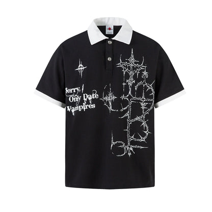 Thorned Cross Contrast Polo