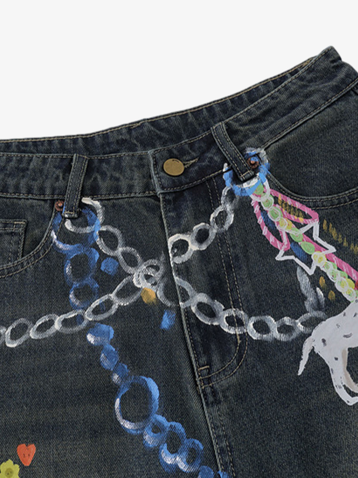 Urban Graffiti Denim Jorts