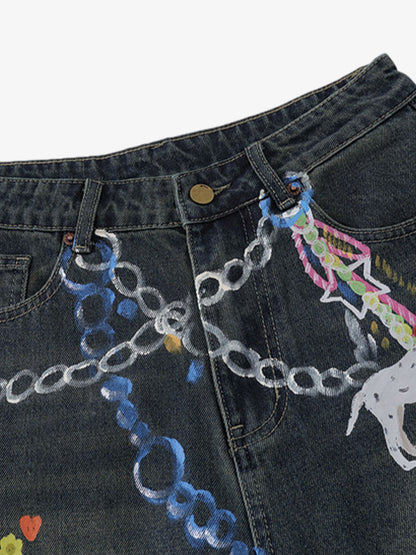 Urban Graffiti Denim Jorts