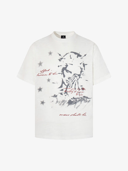 Graphic T-Shirt with Abstract Star Portrait Design
