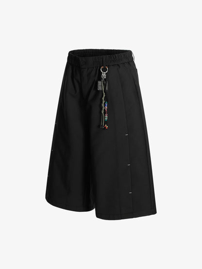 Casual Jorts with Deconstructed Drop-Effect Design
