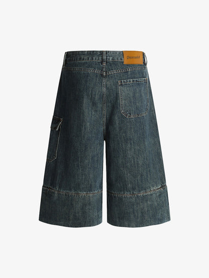 Reimagined Multi-Pocket Cargo Denim Shorts