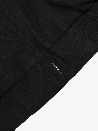 Retro Stand Collar Faux Fur Lined Bomber Jacket