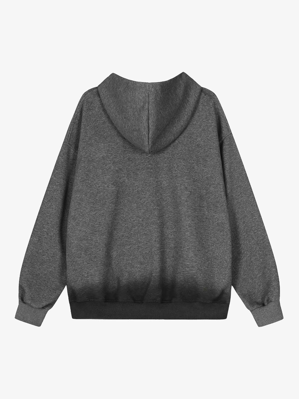 Distressed Studded Gradient Zip Up Hoodie