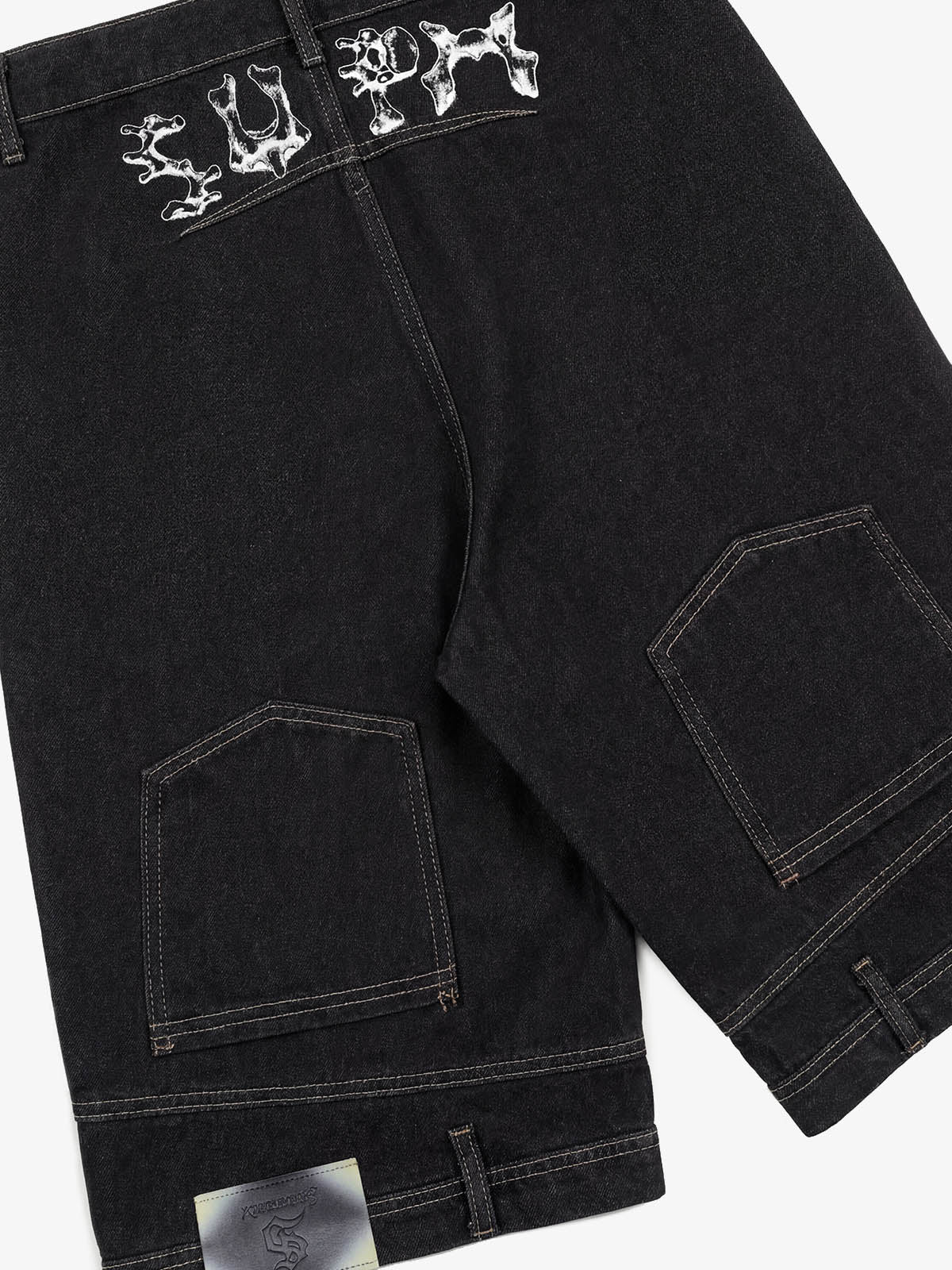 Distressed Waistband Hem Denim Shorts