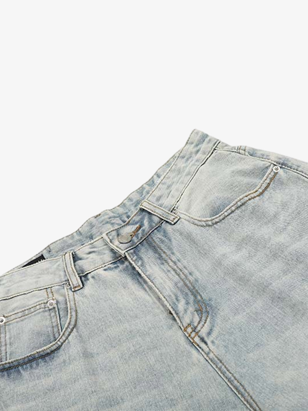Light Wash Relaxed Fit Denim Shorts