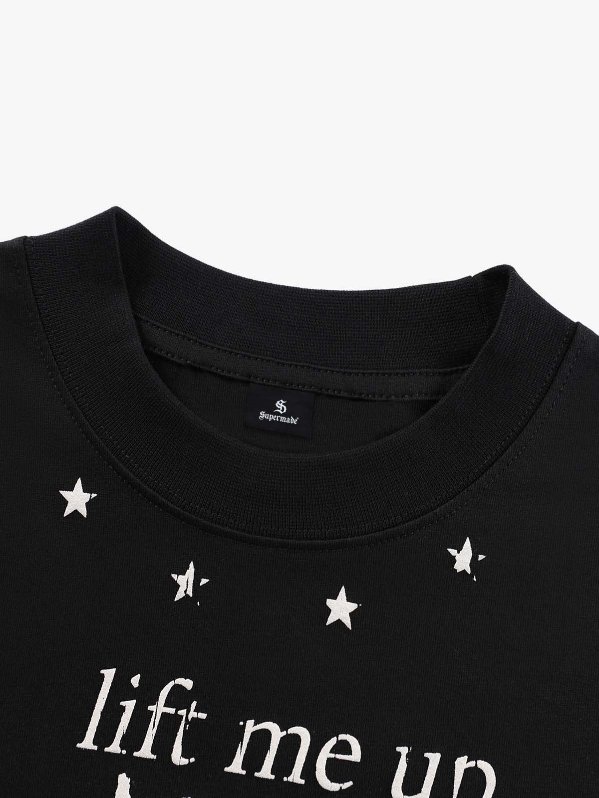 Vintage Star Pattern Long-Sleeve Tee
