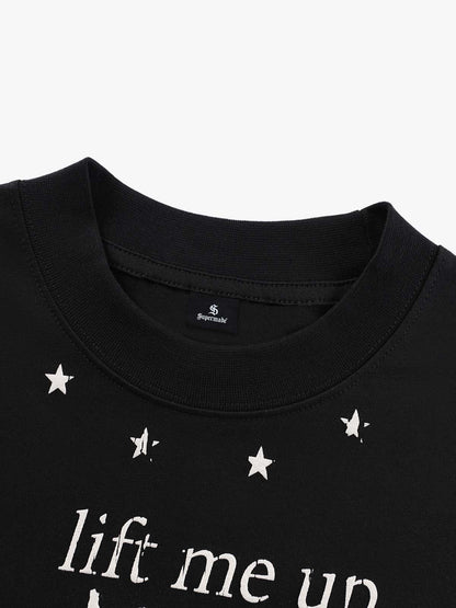 Vintage Star Pattern Long-Sleeve Tee