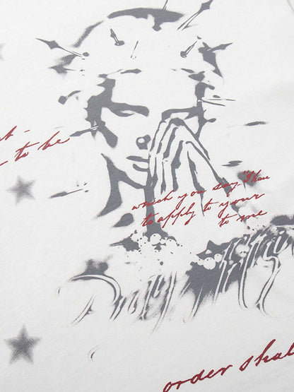 Graphic T-Shirt with Abstract Star Portrait Design