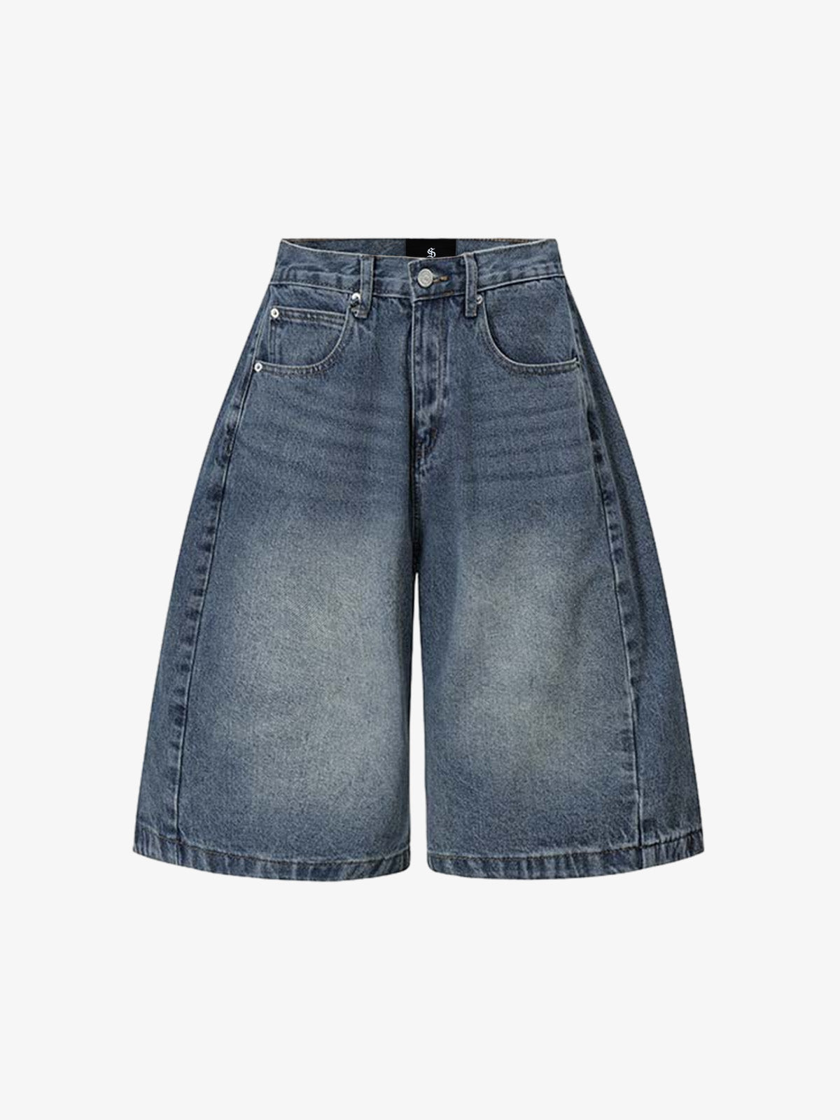 Distressed Wide Leg Denim Shorts