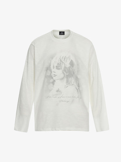 Retro Portrait Design Long Sleeve Tee