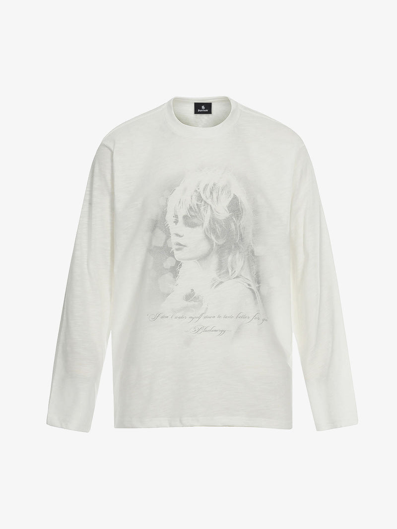 Retro Portrait Design Long Sleeve Tee
