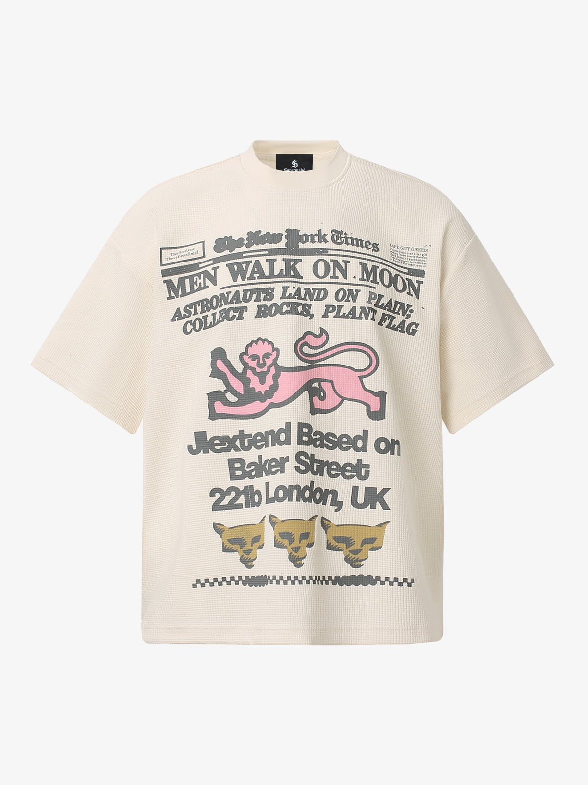 Playful Graphic Tee in Waffle Knit