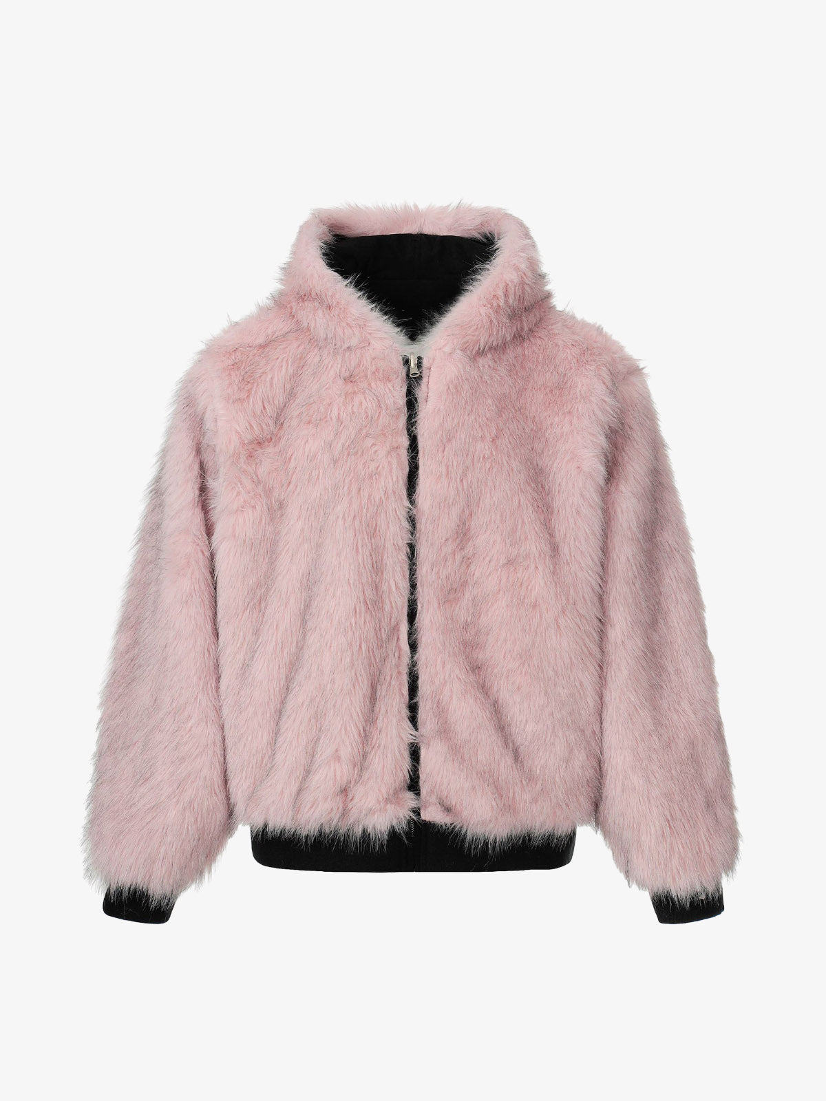 Reversible Hooded Jacket with Street Fur