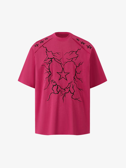 Embroidered Lightning Heart Graphic Tee