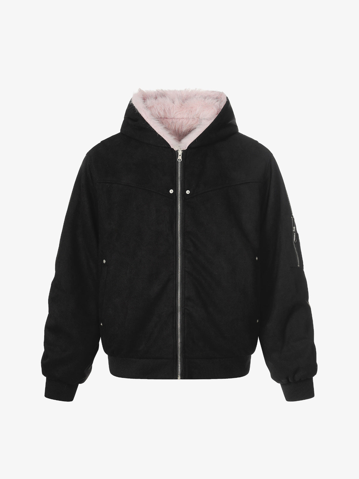 Reversible Hooded Jacket with Street Fur