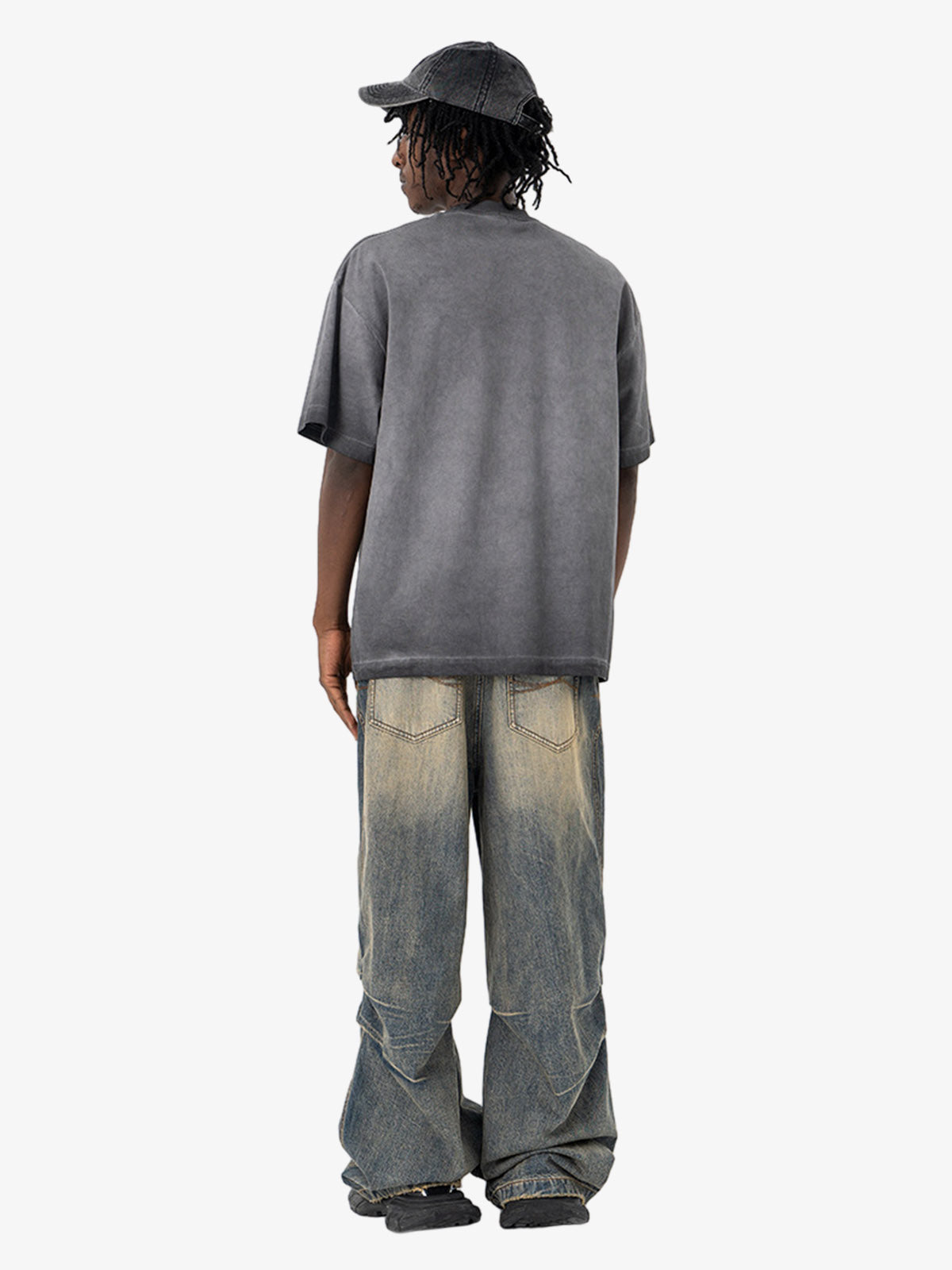 Retro Gradient Spray Letter Graphic Tee