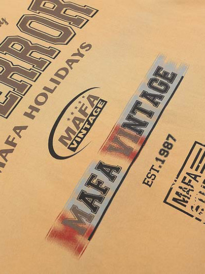 Distressed Gradient Long Sleeve T-Shirt with Letter Print