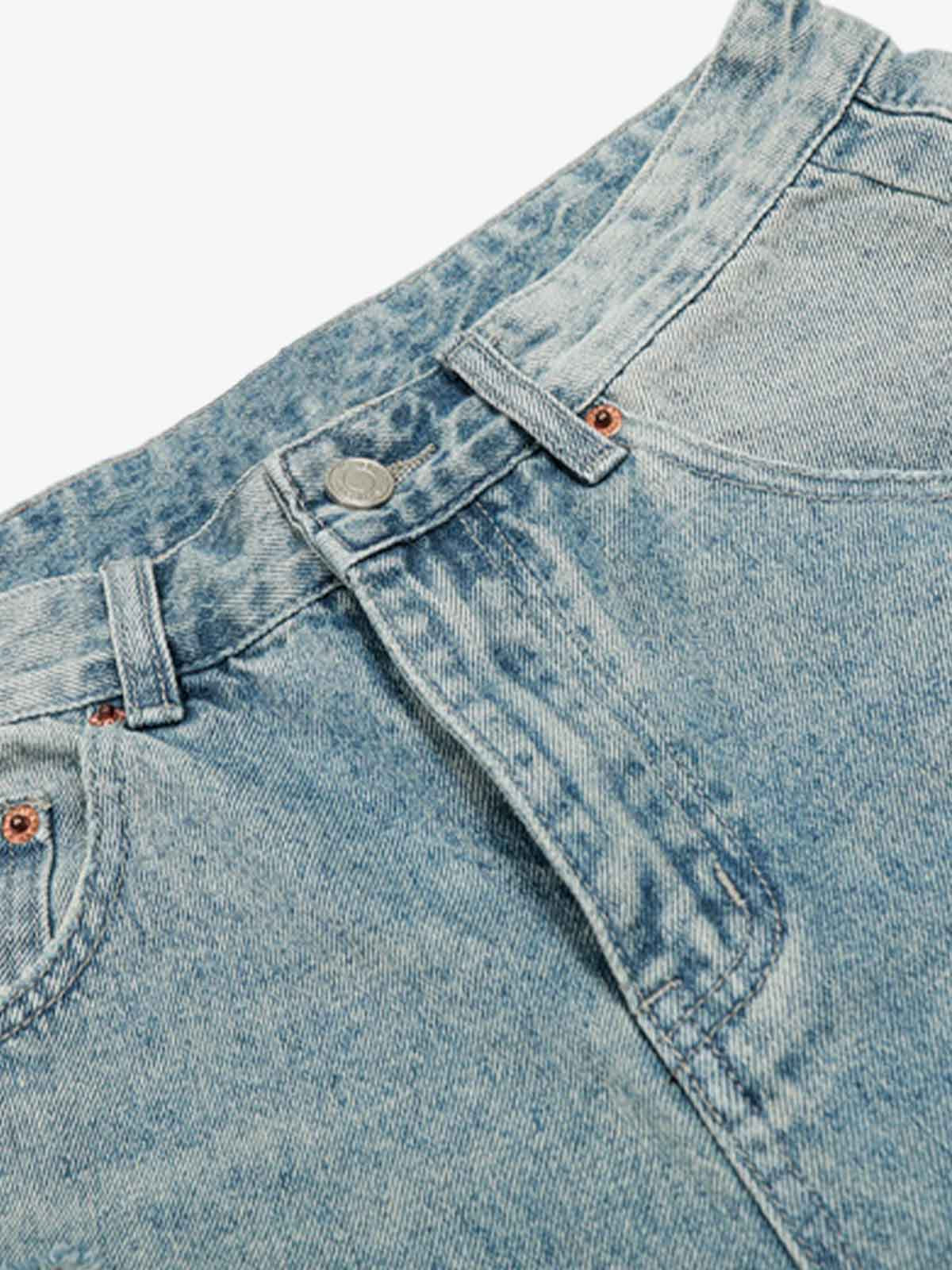 Vintage-Inspired Distressed Ripped Denim Shorts