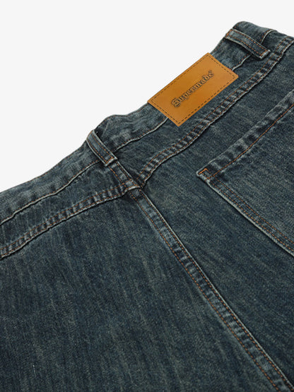 Reimagined Multi-Pocket Cargo Denim Shorts