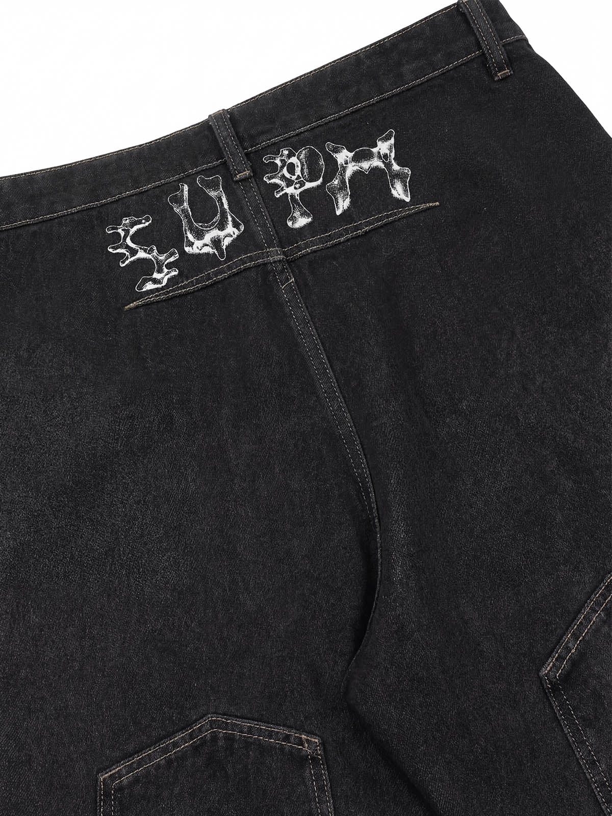 Distressed Waistband Hem Denim Shorts