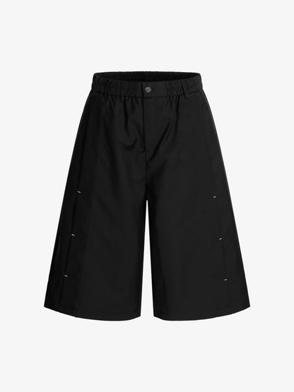 Casual Jorts with Deconstructed Drop-Effect Design
