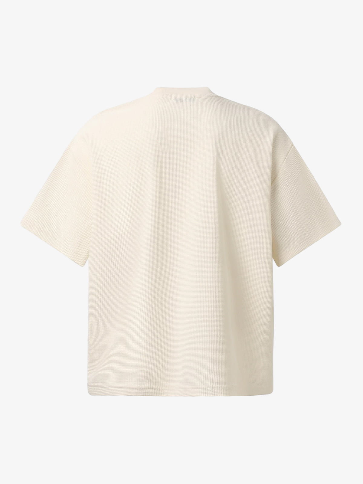 Oversized Waffle Knit T-Shirt with Graffiti Devil Graphic