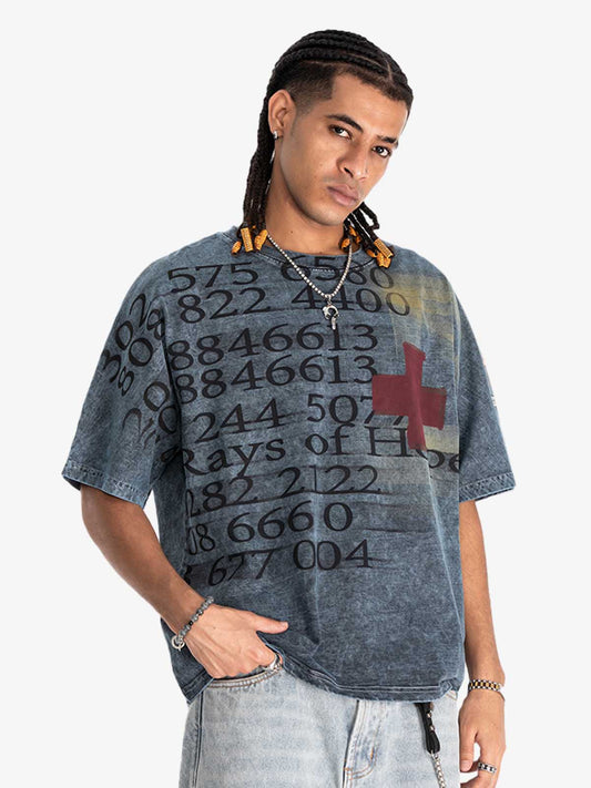 Retro Distressed Number Graphic Tee