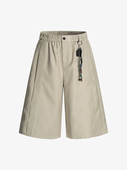 Casual Jorts with Deconstructed Drop-Effect Design