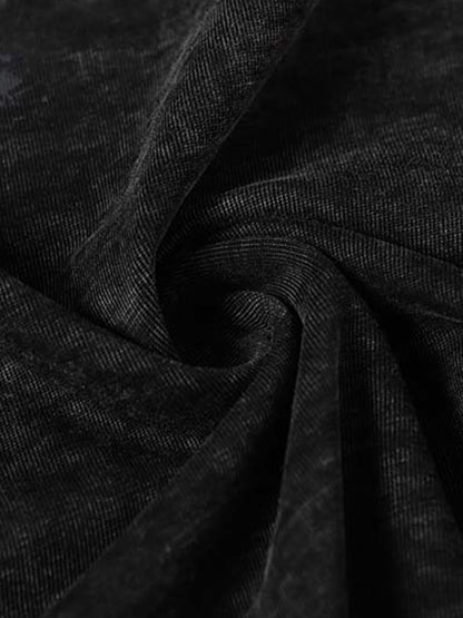 Retro Distressed Oversized T-Shirt with Panel Seaming
