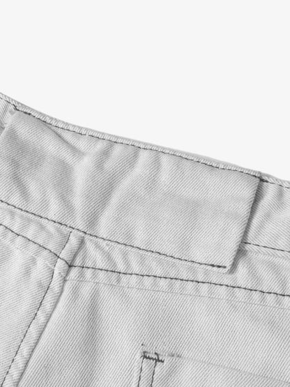 Deconstructed Scimitar Jorts with Split Contrast Stitching