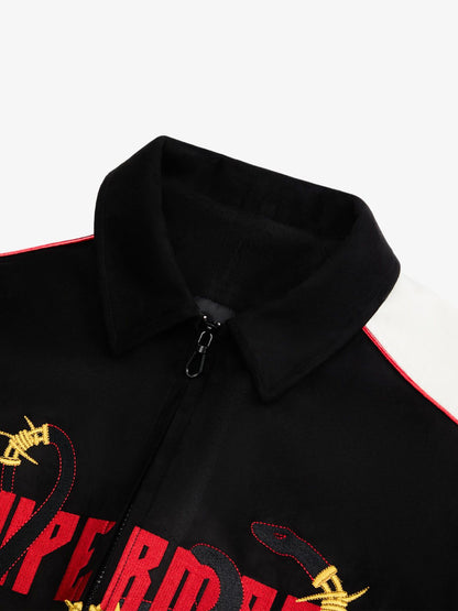 Original Embroidered Jersey Bomber Jacket