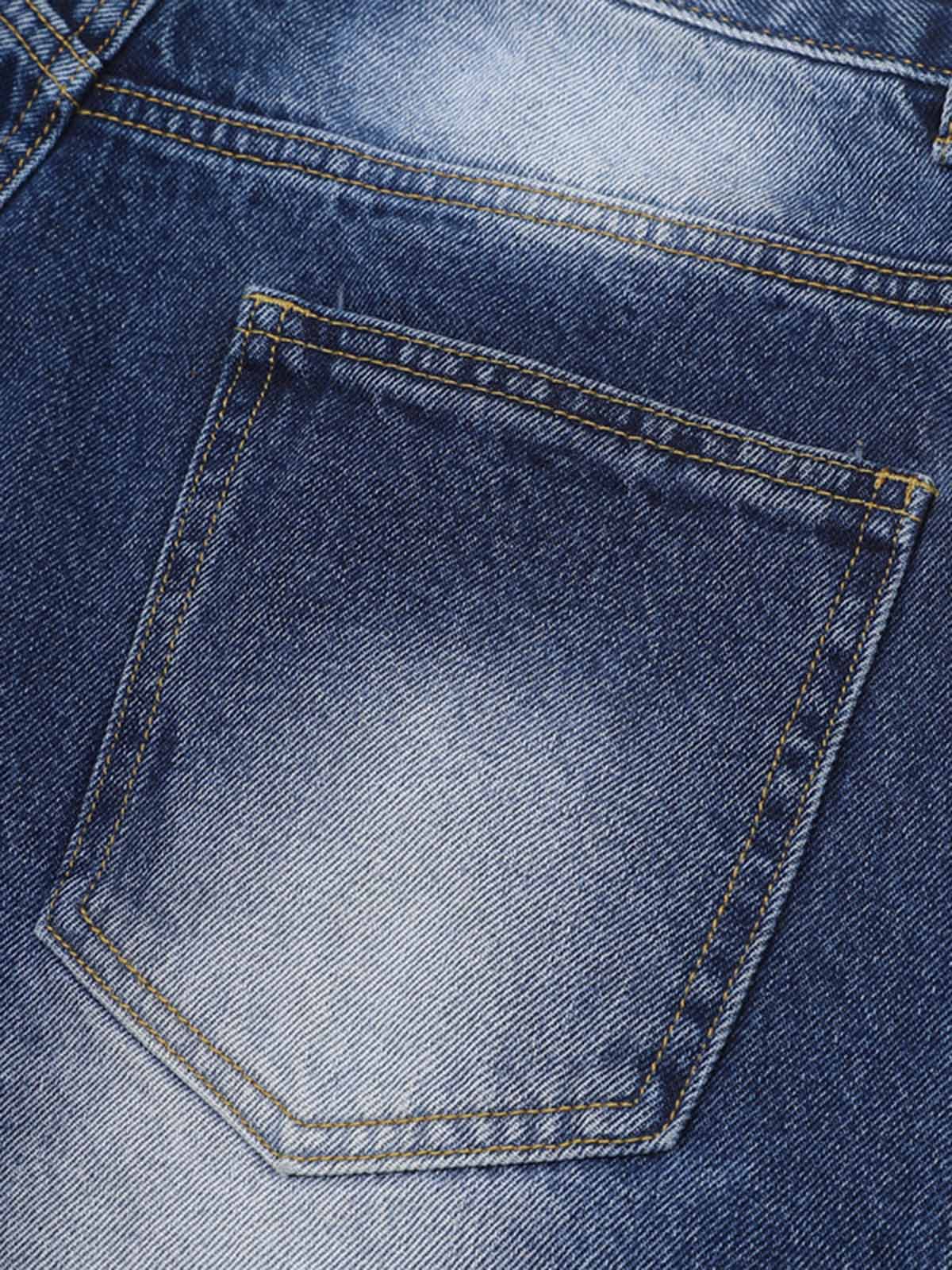 Vintage Washed Double Waistband Denim Shorts