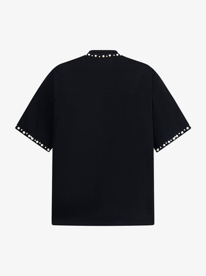 Chic Oversized T-Shirt with Pearl Accents