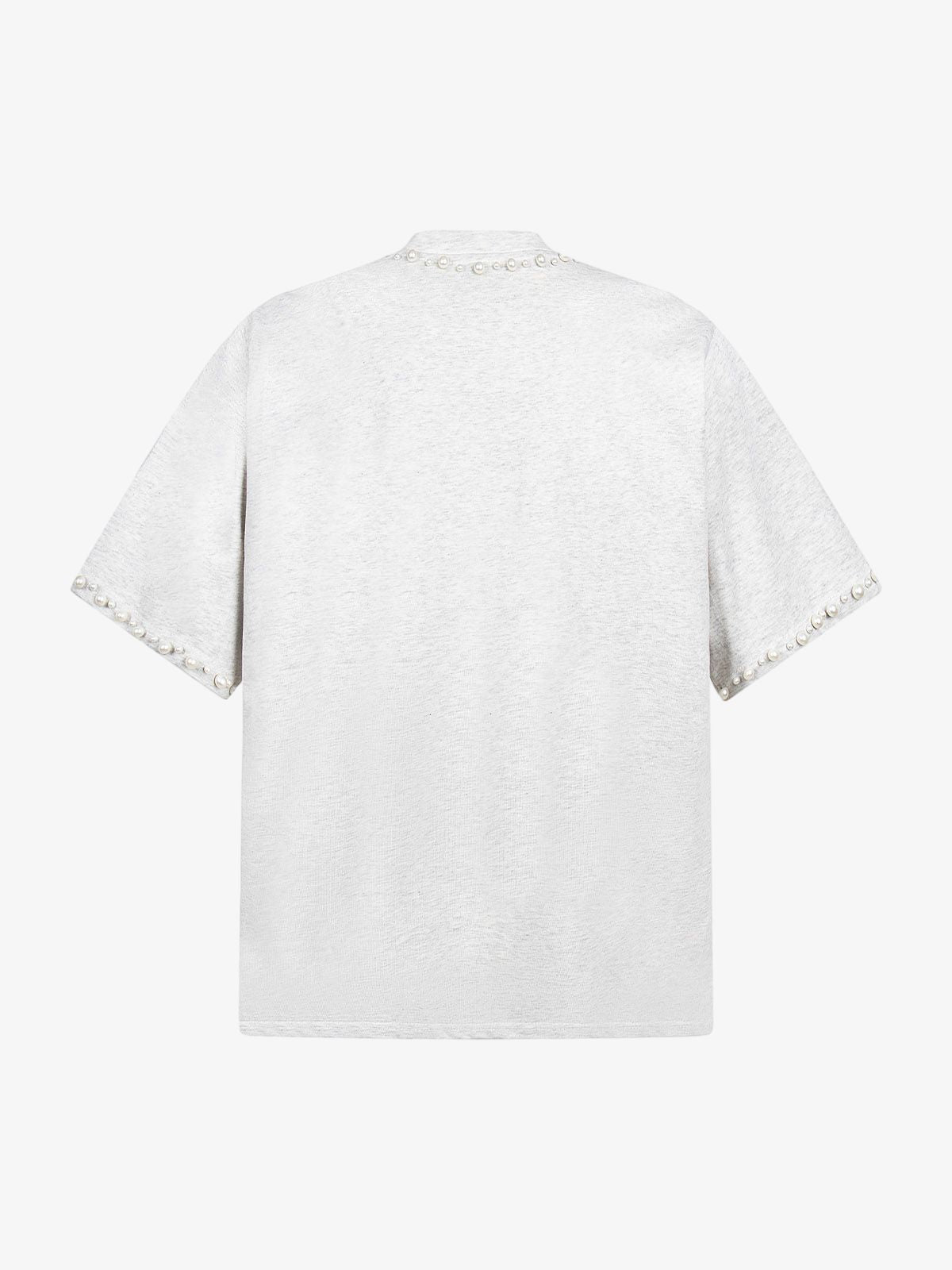 Chic Oversized T-Shirt with Pearl Accents