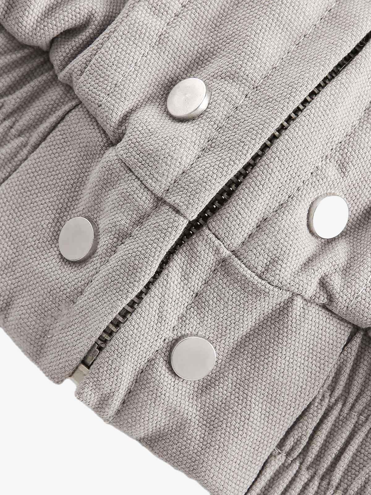Quilted Jacket with Spliced Fur Hood