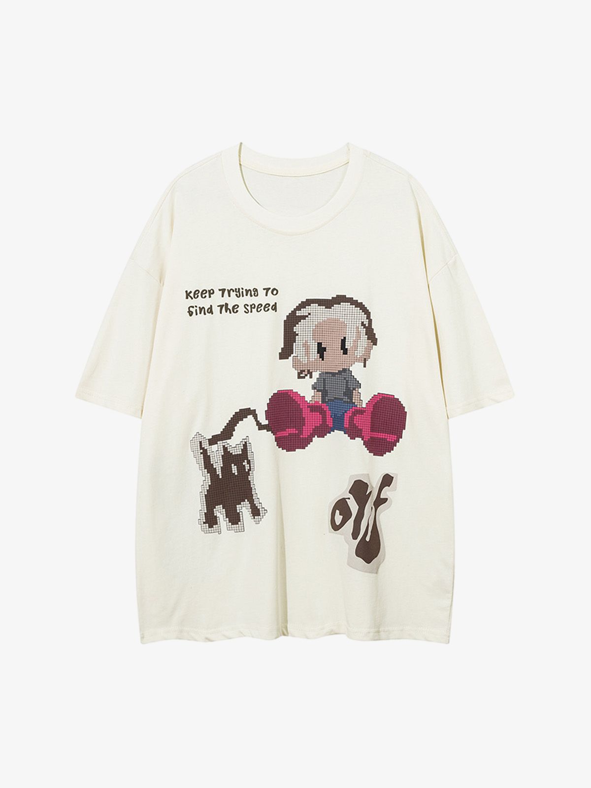 Cartoon Pixel Art Graphic Tee