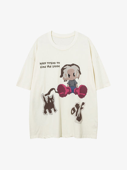 Cartoon Pixel Art Graphic Tee