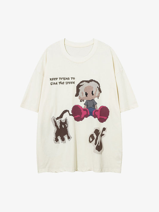 Cartoon Pixel Art Graphic Tee