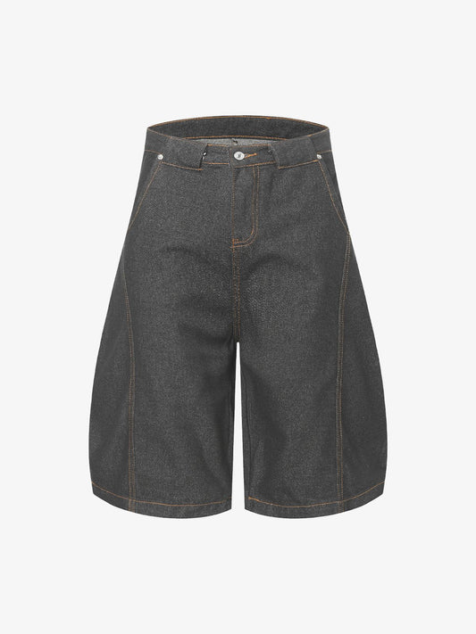 Deconstructed Scimitar Jorts with Split Contrast Stitching