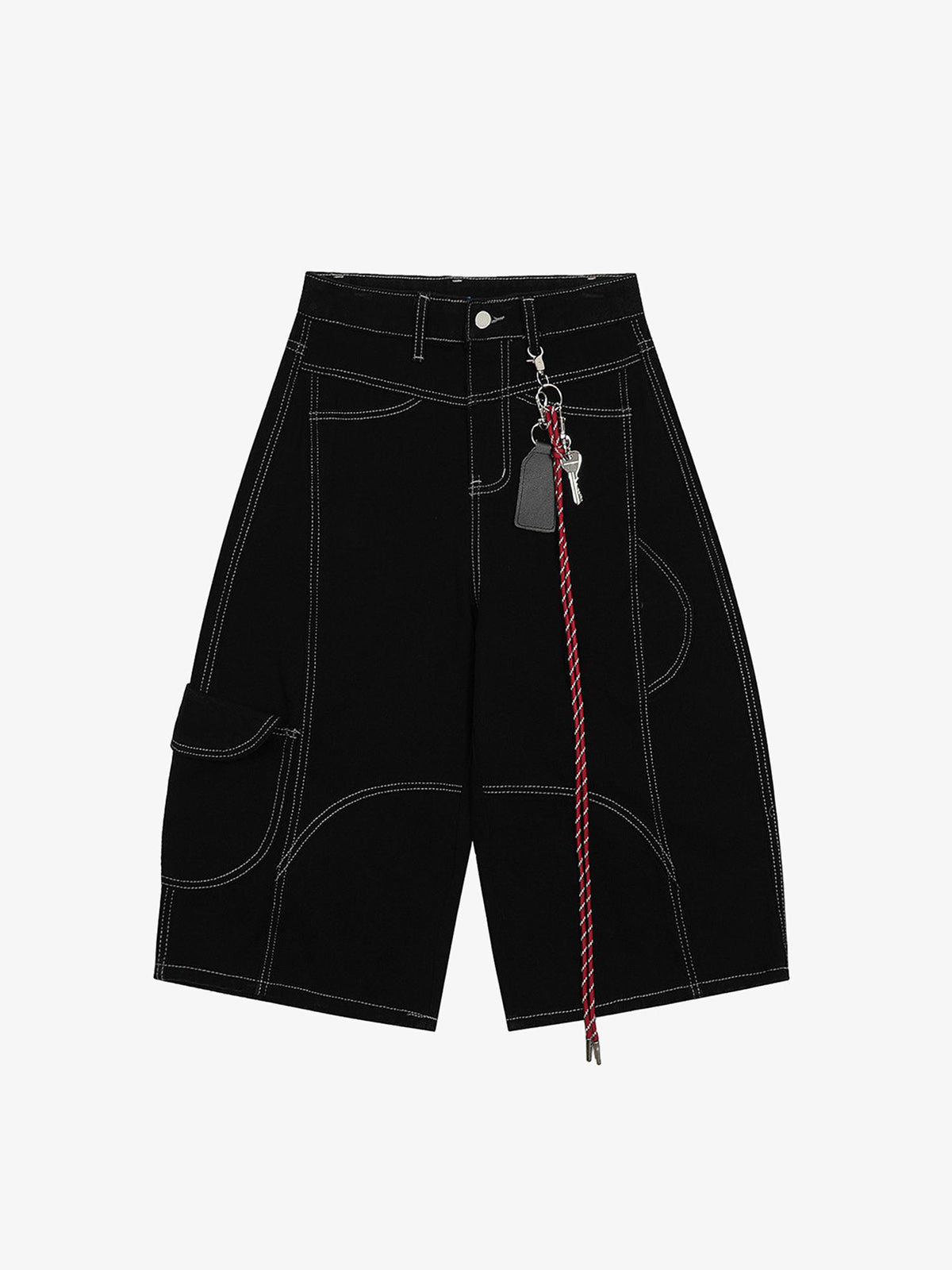 Embellished Denim Cargo Jorts