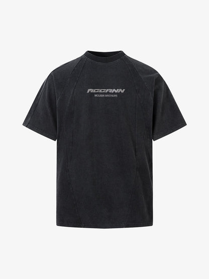 Embroidered Split Design Deconstructed T-Shirt