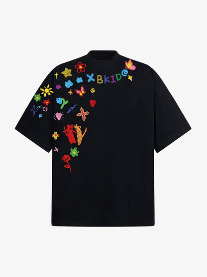 Hand-Painted Retro Graffiti Tee