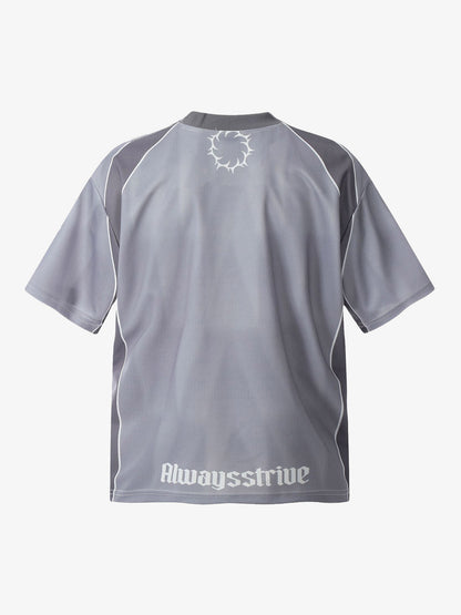 Letter Print Patchwork Sports Jersey T-Shirt