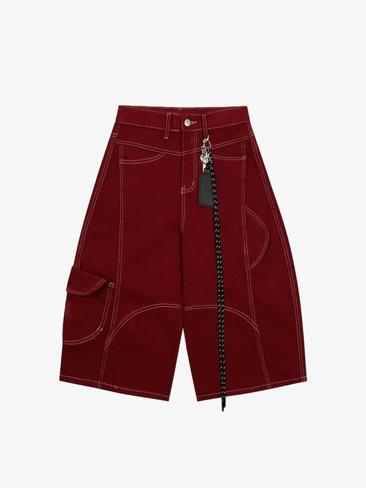 Embellished Denim Cargo Jorts