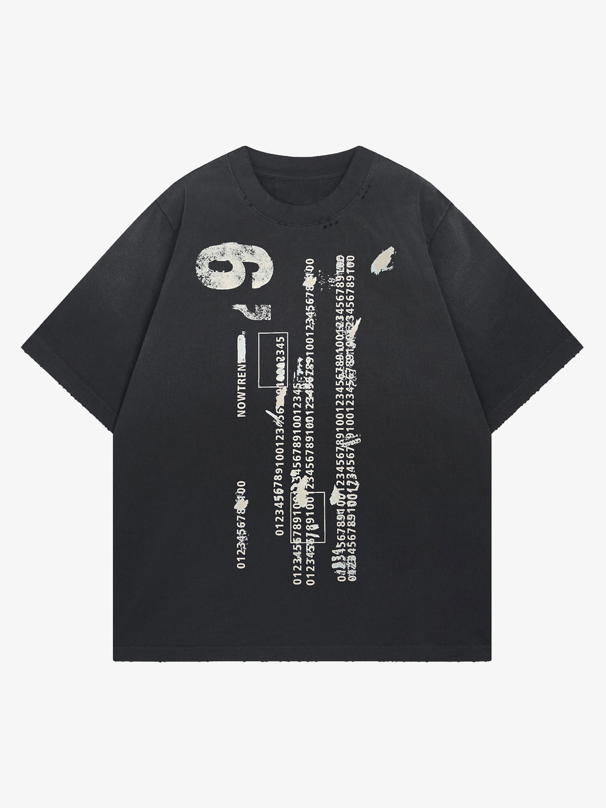 Vintage-Inspired Distressed Graphic Code Tee