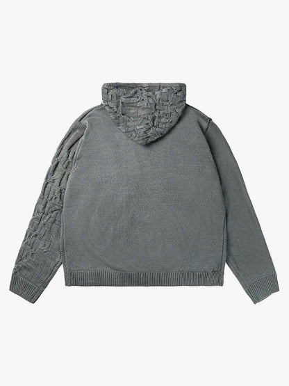 Asymmetric Irregular Knitted Sweater Hoodie