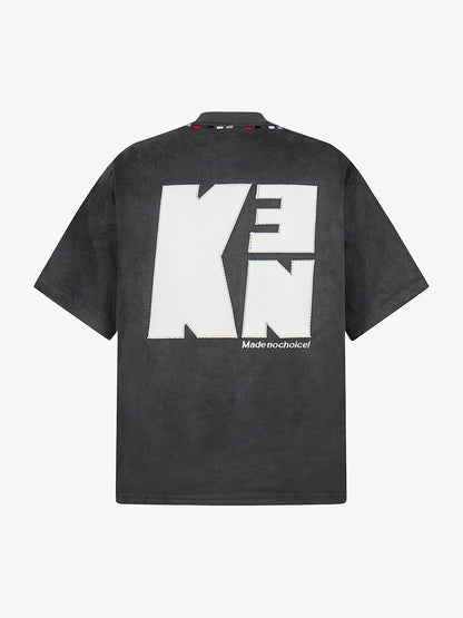 Embroidered Neckline Oversized Tee